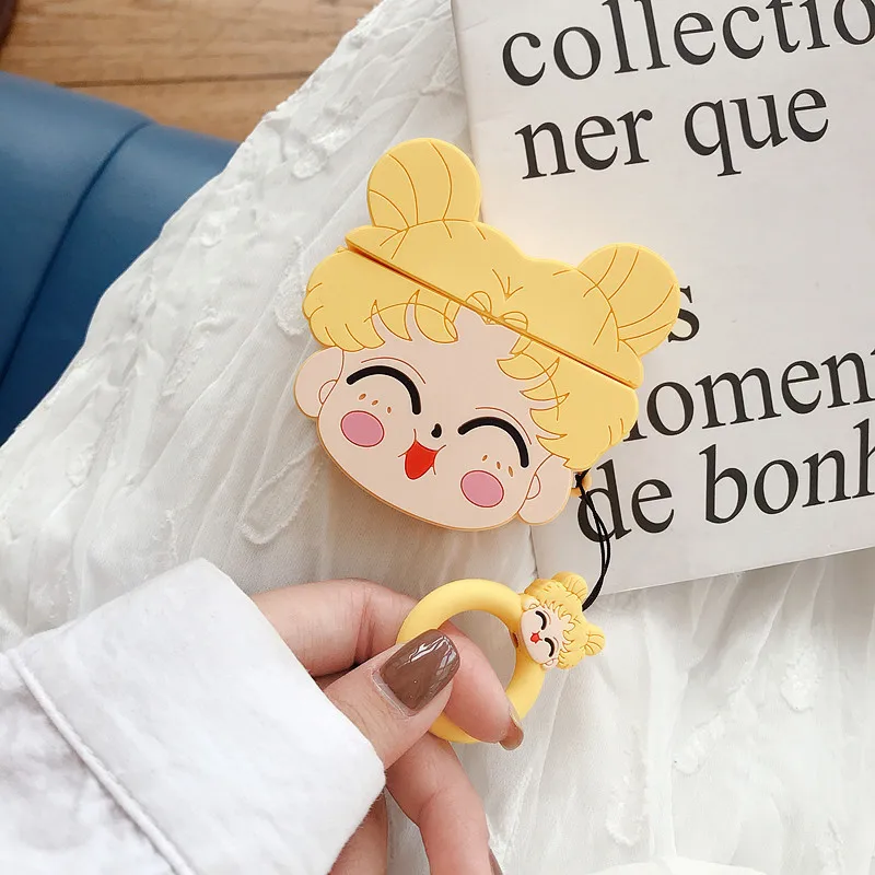 Для AirPods 2 Чехол милый мультяшный Сейлор Мун чехол для наушников Apple Airpods мягкий