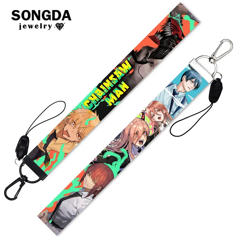 

Anime Chainsaw Man Hand Rope Keychain Cartoon Figure Ribbon Key Hook Buckle Badge ID Mobile Phone Rope Accessories Gifts Lanyard