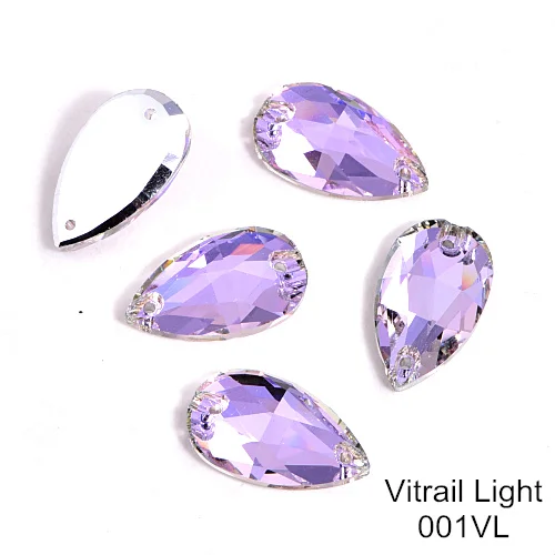 Vitrail Light 24 шт./лот AAAAA качество каплевидные стеклянные стразы блеск пришить стразы Красочные стразы для шитья свадебное платье B3408 - Color: Vitrail Light
