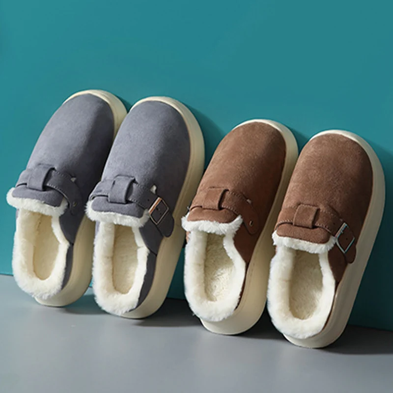 Winter Womens Soft Warm Slippers Antiskid Waterproof Platform House Cotton Indoor Outdoor Bedroom Couples Floor Shoes | Обувь