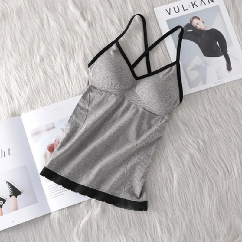 

Sexy Tops for Women Seamless Vest Thin Cup Lingerie Tube Bralette Cross Straps Sleeveless Comfort Underwear Corset Camisole #F