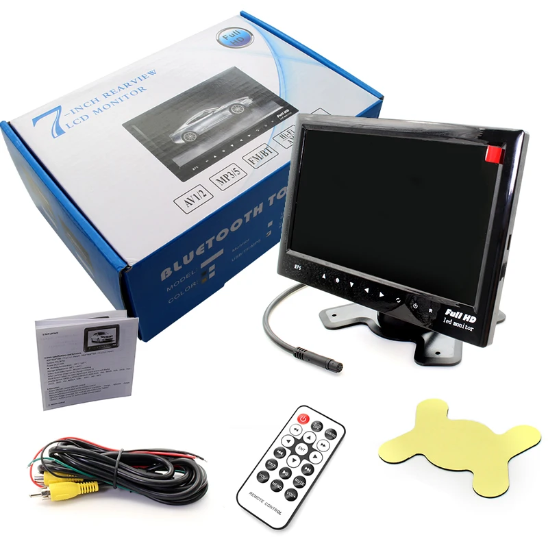 Only Monitor GreenYi " Full HD Автомобильное зеркало заднего вида монитор 2 видео вход поддержка 1080P MP3 MP5 музыкальный видео плеер FM передача на автомобильное радио - Цвет: Only Monitor