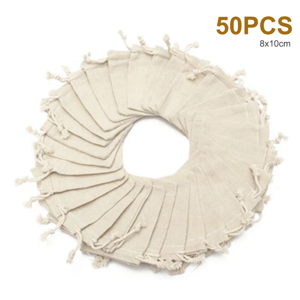 Джутовые мешочки на шнурке подарочные для украшений рождественский подарок дома