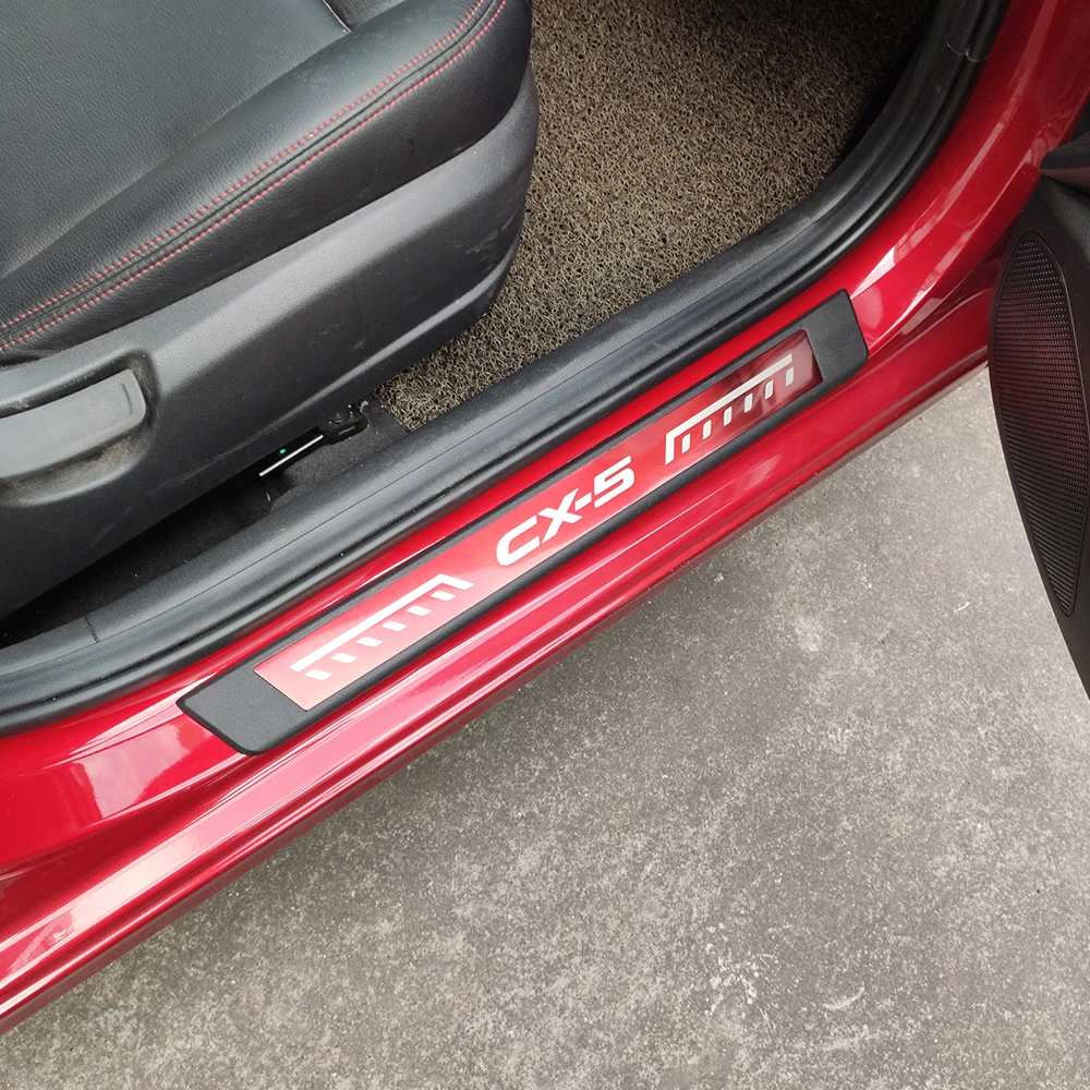Аксессуары для Mazda Cx5 порога протектор укладки волос Стикеры Cx 5 авто педаль 2012 2014