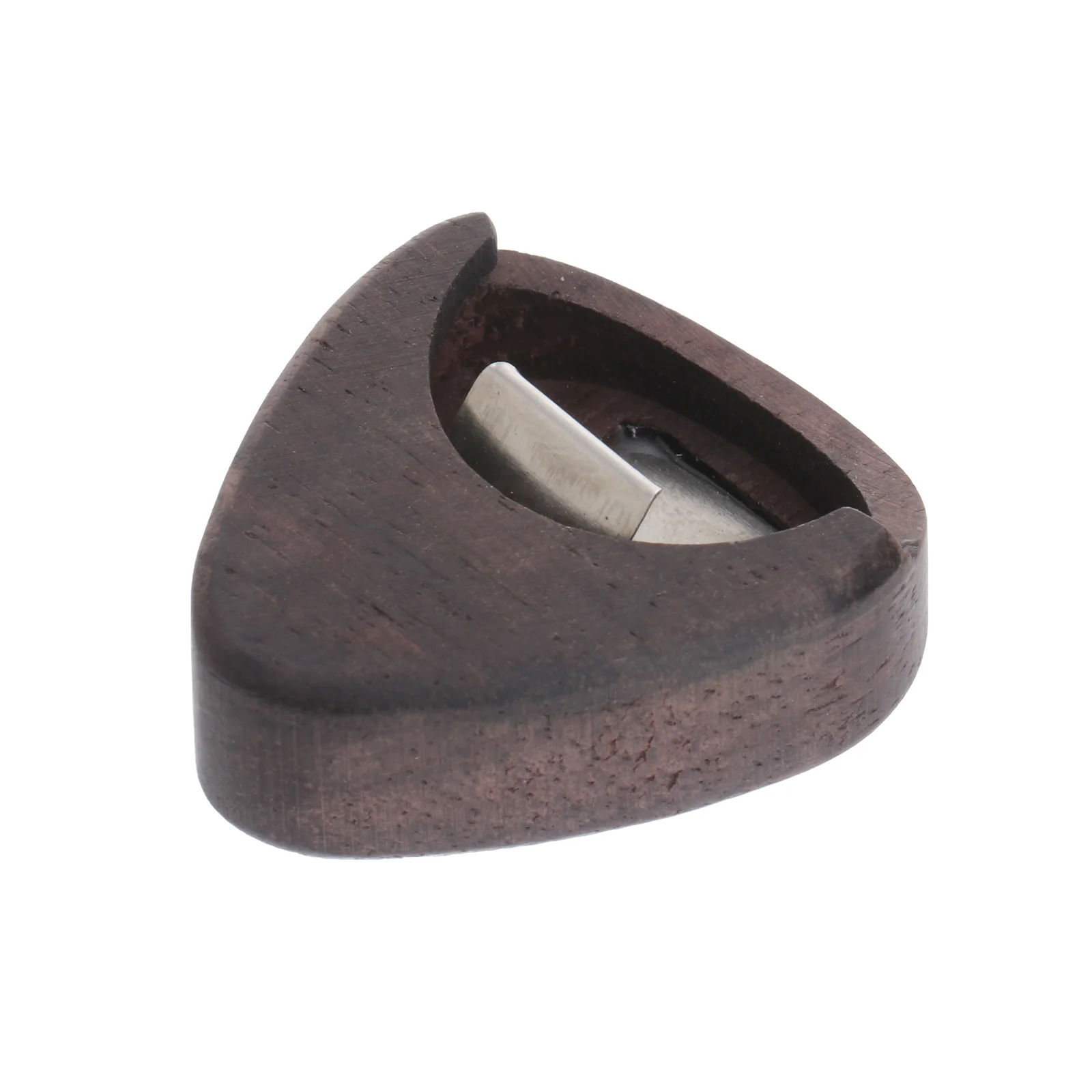 

L805 Rosewood Guitar Pick Box Heart-shaped Guitar Clip Box Paste Box for Standard Pick and Jazz Pick (Brown)