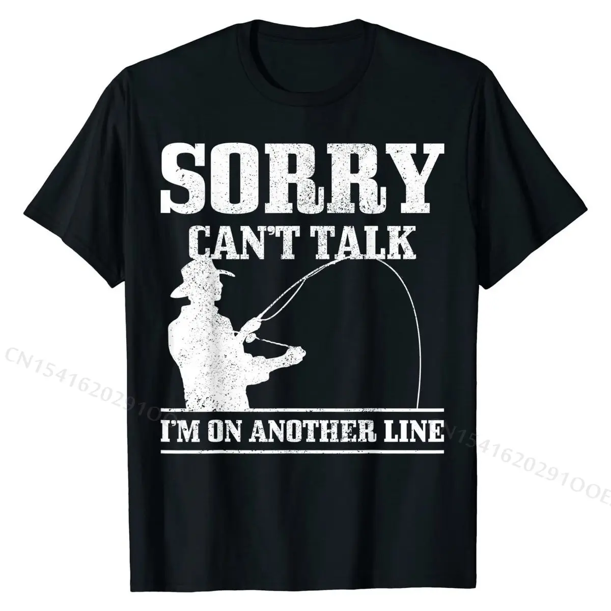 

Mens Sorry Can't Talk I'm On Another Line Funny Fisherman T-Shirt Cotton Tees for Men Funny T Shirts Custom Slim Fit