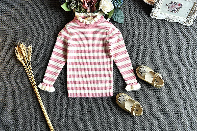 Комплект одежды для девочек из 2 предметов жилет платье свитер в полоску на весну