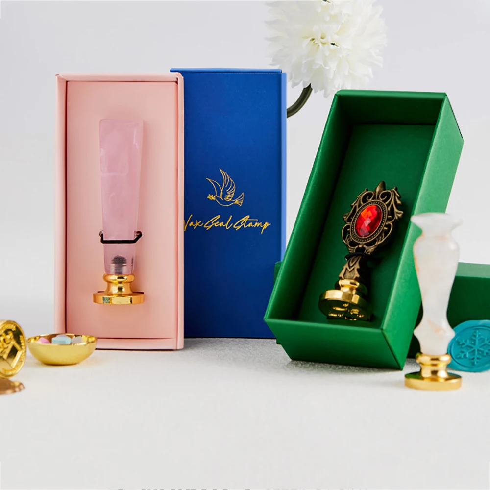 

2022 New Wax Seal Stamp Gift Box Resin Handle Metal Head For DIY Gifts Packaging Cards Invitations Envelope Sealing Gift