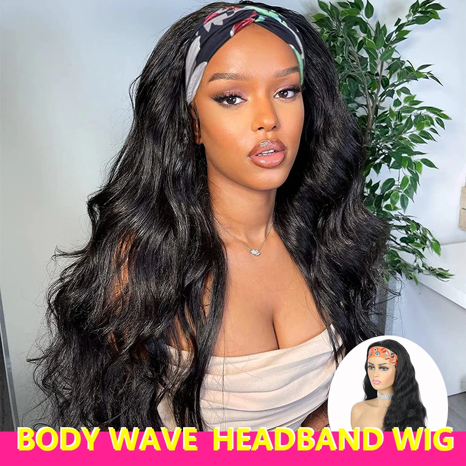 

Парик с головной повязкой, натуральные бразильские волосы, волнистые волосы парик человеческих волос полный парик фабричного производства...