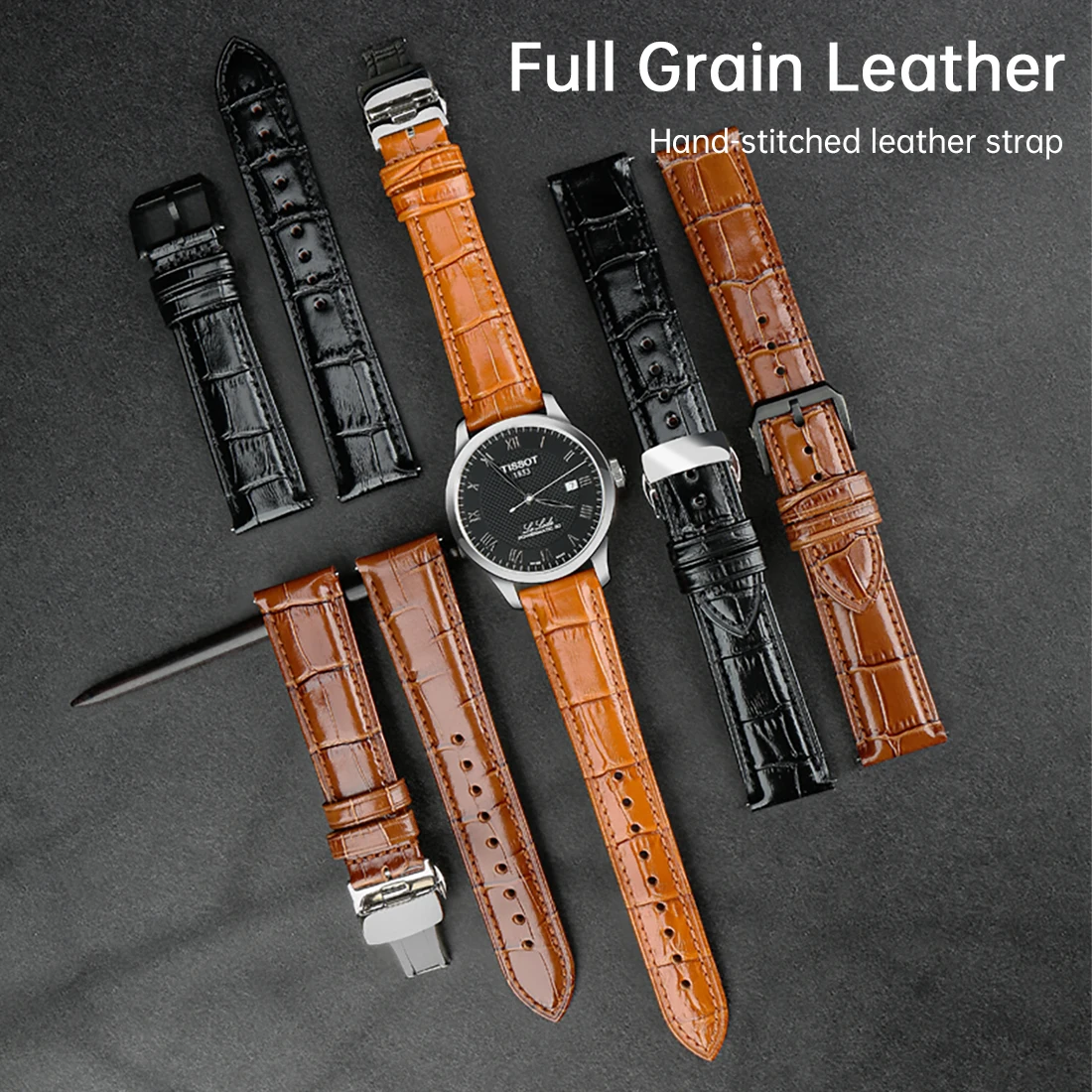 calfskin leather watchband men 18mm 20mm 22mm 24mm soft handmade watch band belt for samsung galaxy huawei amazfit watch strap free global shipping