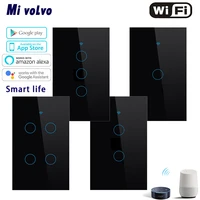 wifi smart touch switch smart life app wireless remote control us standard 123 4gang light switch