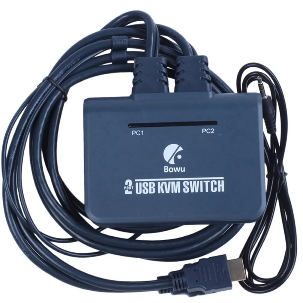 

2 Port HDMI KVM Switch Box Button Switcher USB Port For Monitor Keyboard Mouse HDMI Switch Button Switch