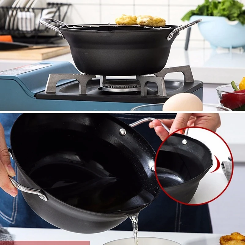 Бытовая фритюрница с дренажной рамой в японском стиле кухонная посуда|Сковороды|