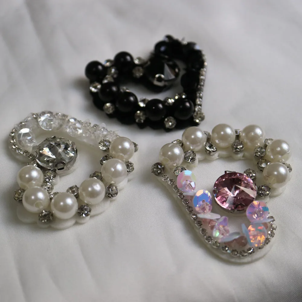 1 шт. вышитые бисером жемчужные нашивки в форме сердца для одежды пришивные