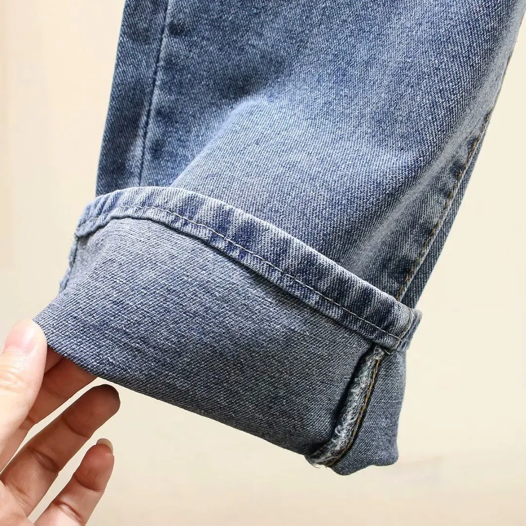 2020 весенние модные джинсы с высокой талией женские широкие брюки хлопковые