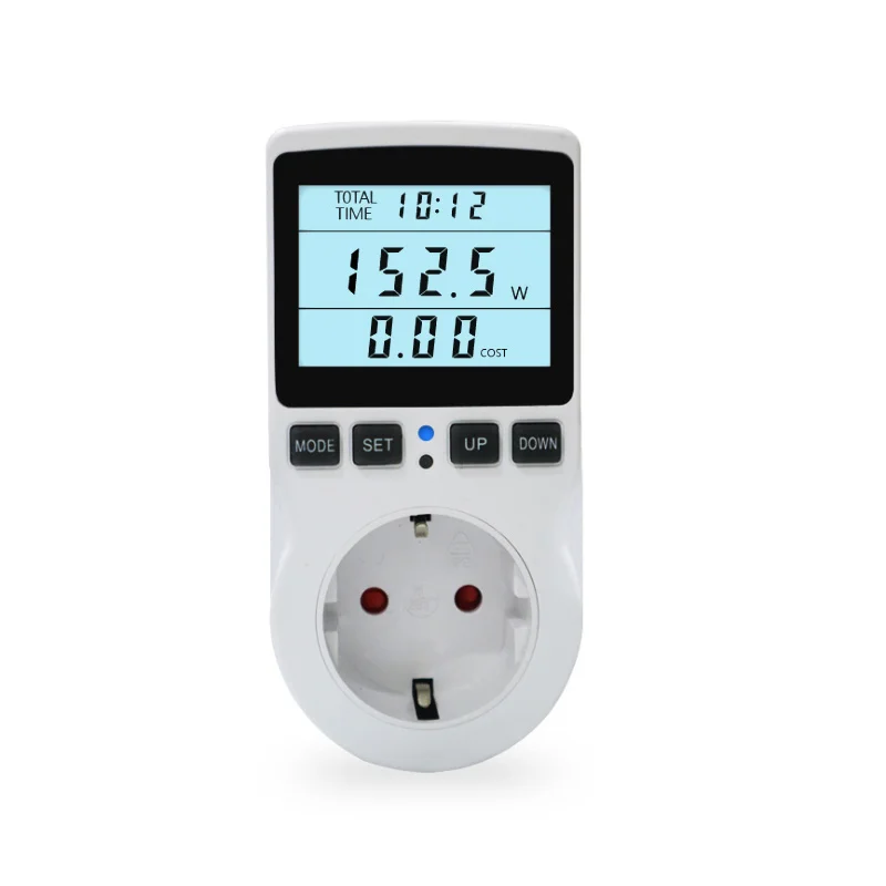 Анализатор энергопотребления стандарта ЕС 16 А 230 В с цифровым ЖК-дисплеем