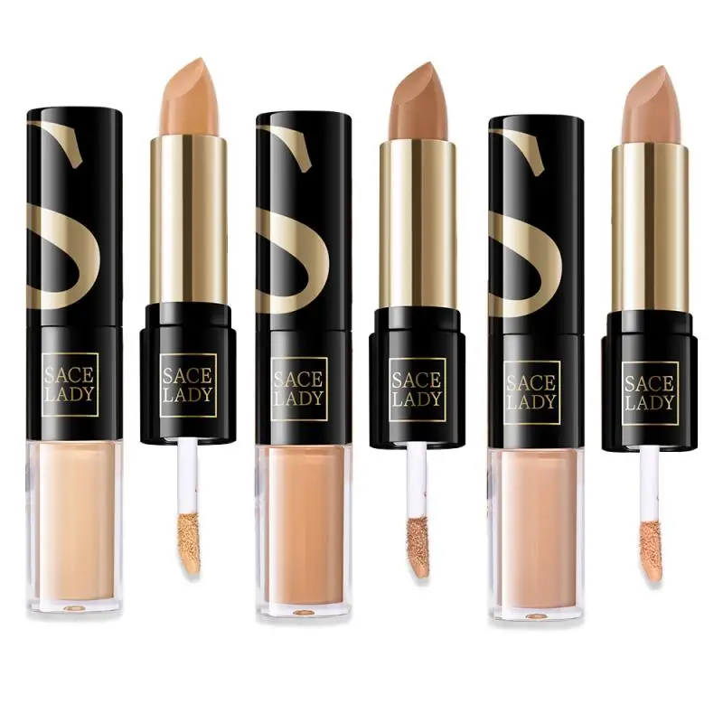 

2 in 1 Double Concealer Liquid Foundation Long Lasting Waterproof Breathable Invisible Pores Concealer Facial Cosmetics