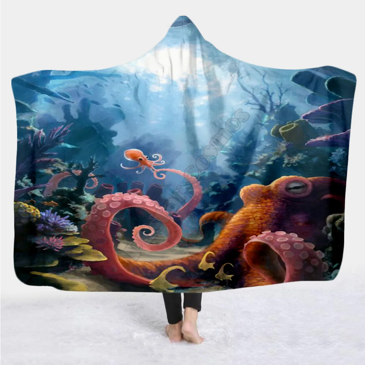 

Octopus Hooded Blanket 3D Over Printed Unisex Hooded Blanket Wearable Blanket Adults Kids 01