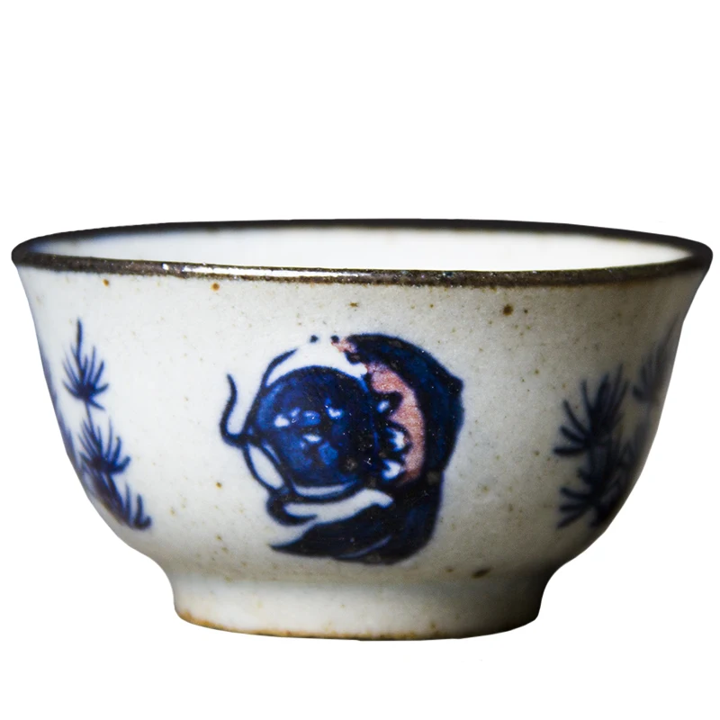 

jingdezhen blue and white ceramic sample tea cup manually hand-painted teacup trumpet kung fu tea set a single cup cup