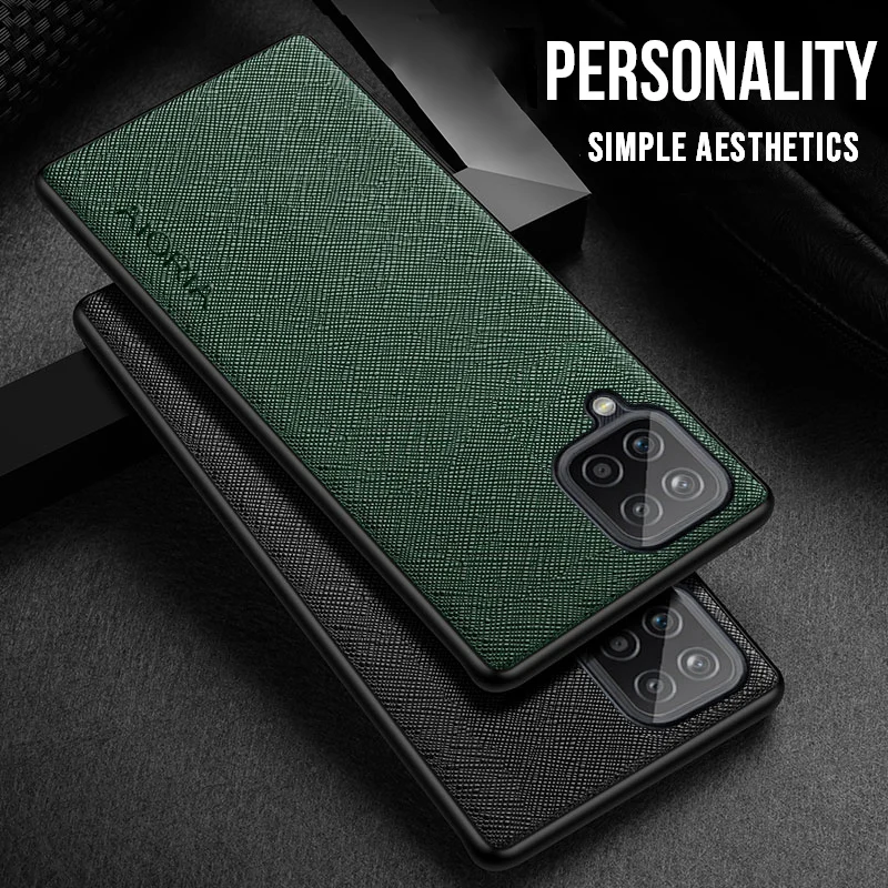 

For Samsung Galaxy A12 5G Case PU Leather Cases Silicone Around Edge Business High Quality Back Cover