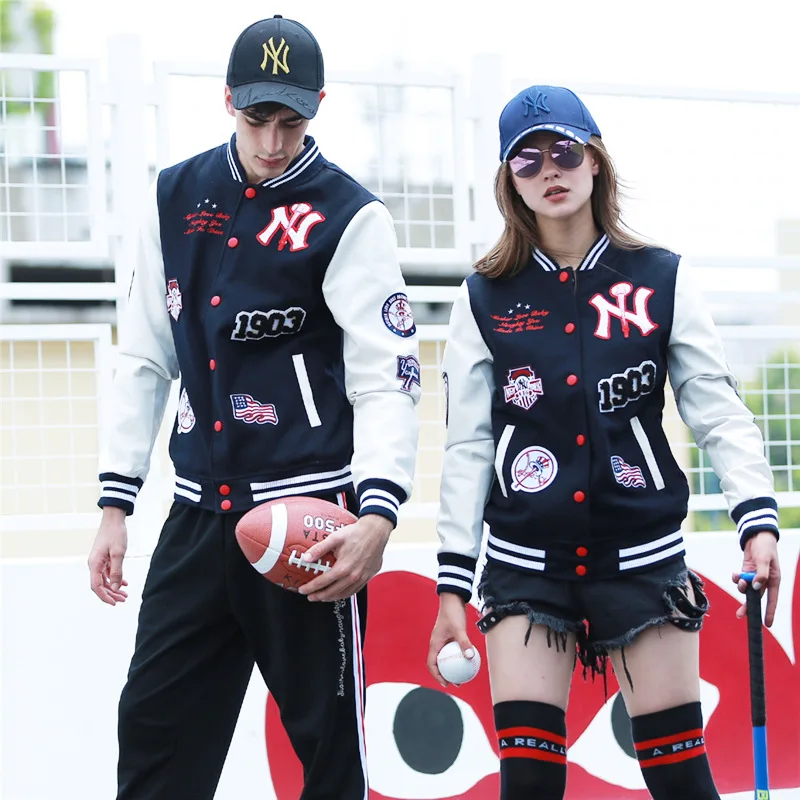 

Бейсбольная Униформа MLBNY для мужчин и женщин, Новинка весна-осень 2021, большой кардиган с вышивкой, куртка, куртка для влюбленных