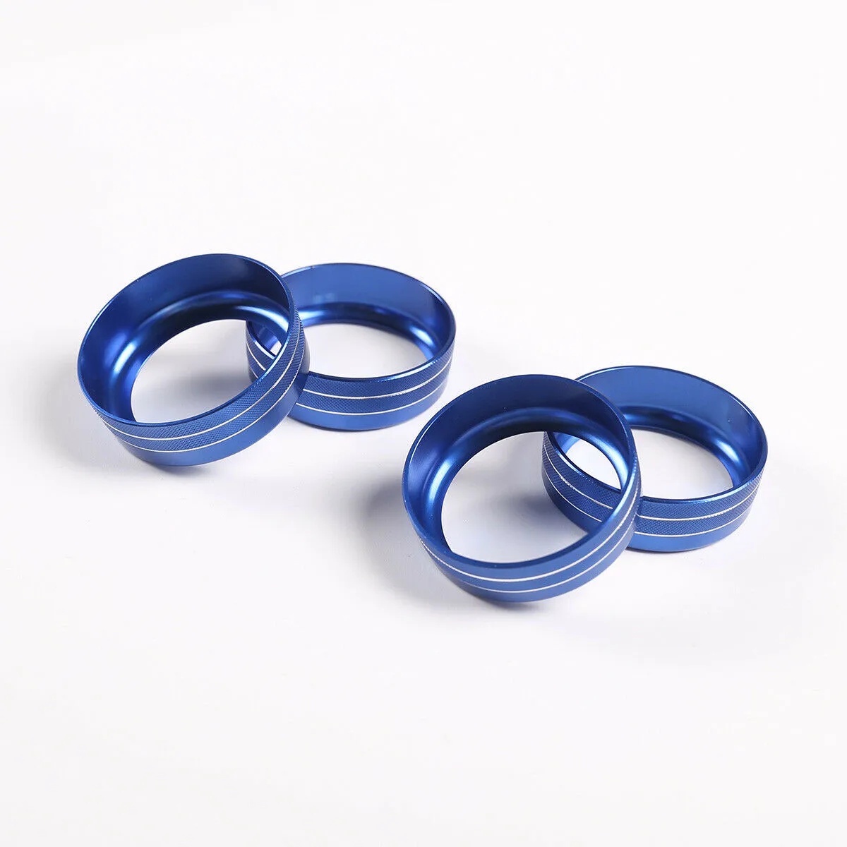 

Air Conditioner Knobs Alloy Ring Cover Blue CD Button For Toyota Tacoma Switch 4 Pcs Practical