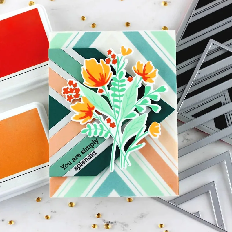

Nested Chevron Diagonal Stripe Frame Metal Cutting Dies Set DIY Scrapbooking Paper Cards Craft Embossing Dies 2021 Hot Sale