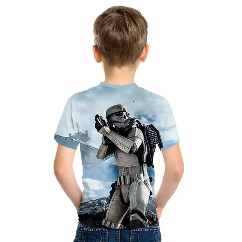 Звездные войны 3D imprimir bien de los hombres/las nias Топы Camiseta de manga corta Caballero Jedi imprimir nios camiseta de moda