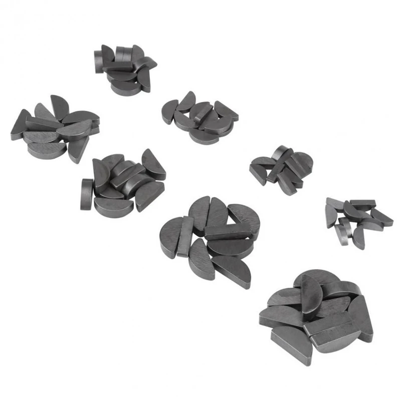 

80PCS 8Size Stainless Steel Key Assortment Set Metric Half Moon Shaft Drive Fasteners Mechanical Industry Different Size