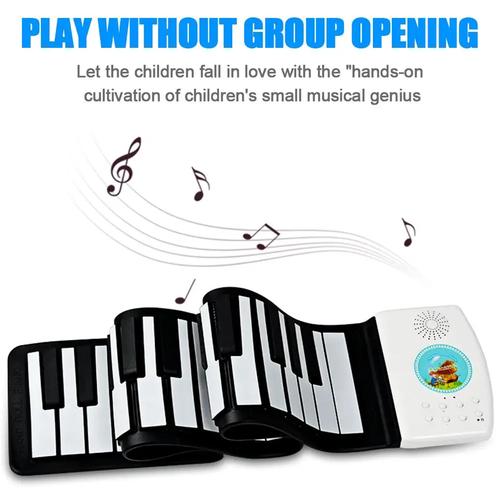 

Keyboard Roll-Up Piano Silicone Electric Hand Piano Gift for Kids Child Toy