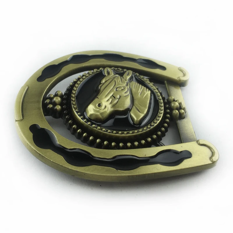 Винтажный Бронзовый 3D Подкова ремень пряжка голова лошади металлический пряжки