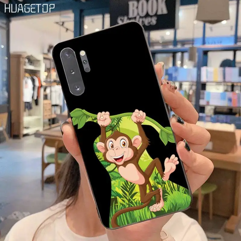 HUAGETOP удивительная обезьяна мультфильм мягкий чехол для телефона Samsung Note 7 8 9 10 Plus