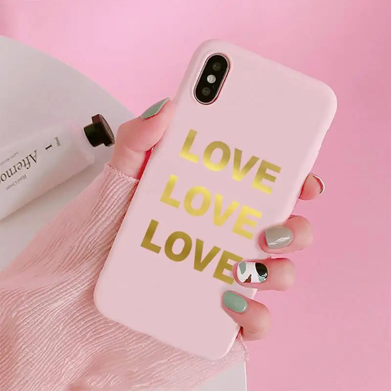 

Golden leaf flower love leopard print Phone Case Candy Color for iPhone 6 7 8 11 12 s mini pro X XS XR MAX Plus