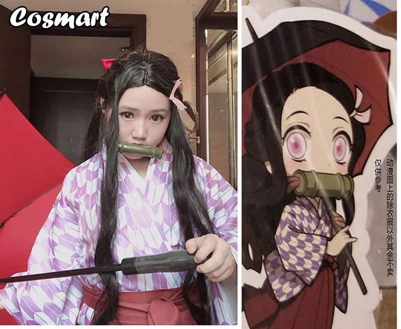 Anime Demon Slayer Kimetsu no Yaiba Kamado Nezuko Graduation Kimono Cosplay Costume Uniform Halloween Suit For Women Outfit New |