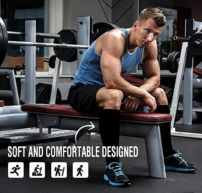 Compression Stockings Blood Circulation Promotion Slimming Compression Socks Anti-Fatigue Comfortable Solid Color Socks