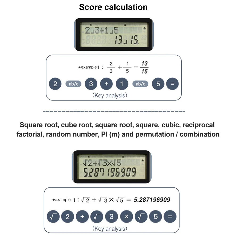 12 цифр обучение универсальный портативный офис питание от аккумулятора две