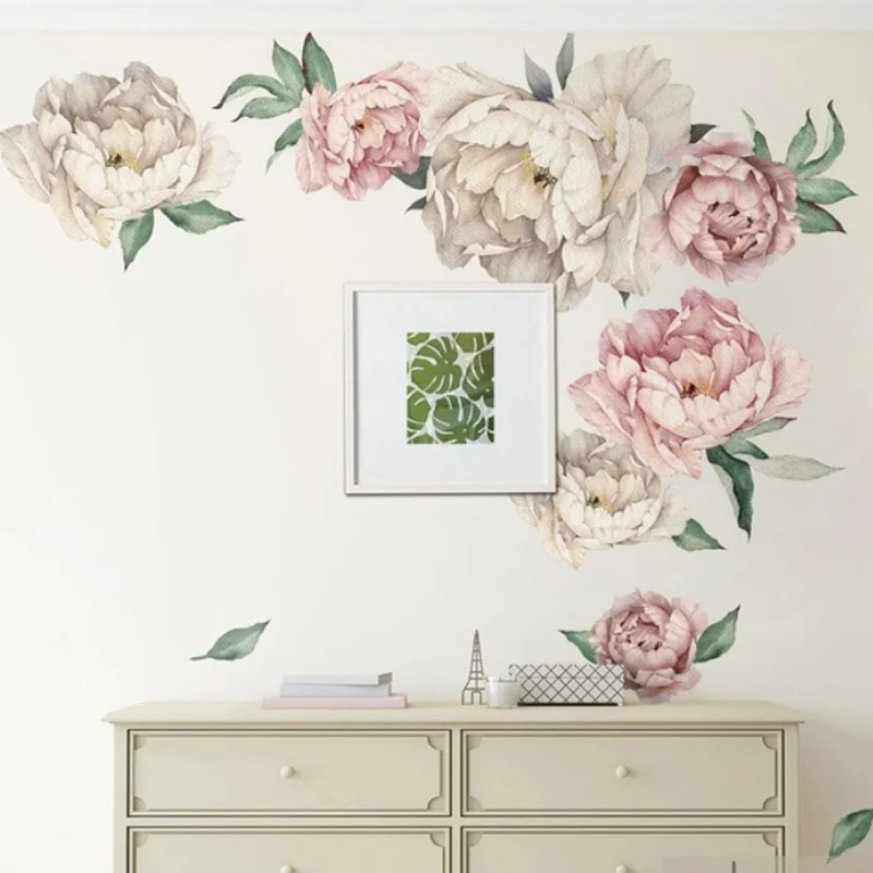 Цветок стикер на стену акриловая оконная Наклейка цветы Пион украшение