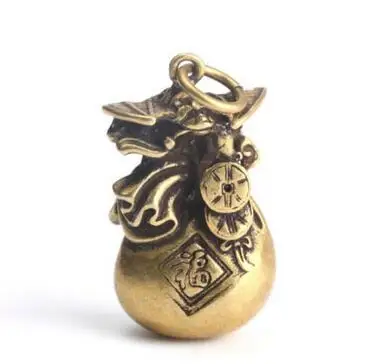 

Chinese Collection Asian Bat Fortune Bag Key Buckle Pendant Exquisite Small Statues