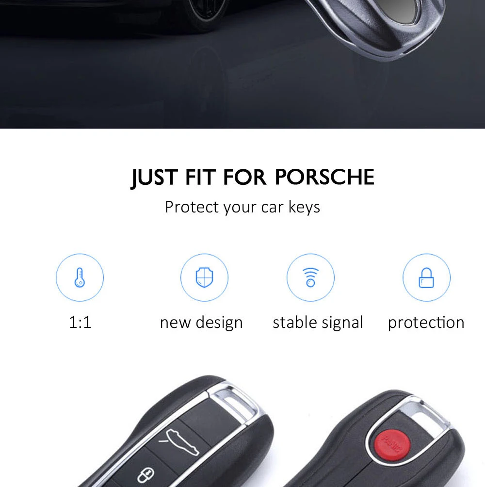 Алюминиевый сплав автомобильный чехол для ключей для Porsche Panamera Cayenne сумка для ключей пульт дистанционного Fob крышка защитная рамка-аксессуар