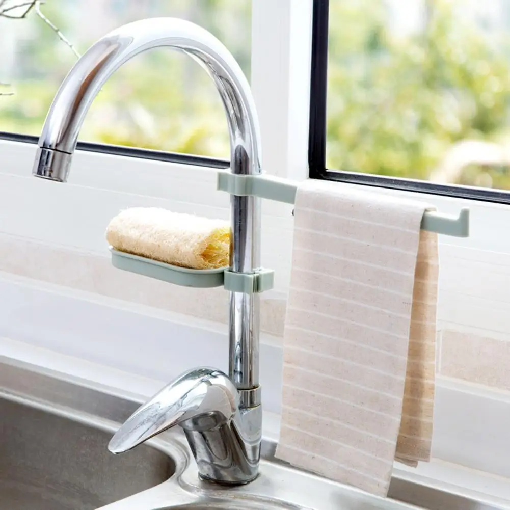 

Faucet Drain Rack Sink Storage Durable Holder Kitchen Sponge Rags Drying Support Shelf Organizer Sponge Rags Drying Accessories