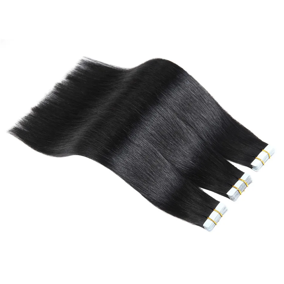 EVASMOOTH Skin Weft Machine Remy Tape in Human Hair Extension 20pcs 40pcs 80pcs Adhesive Extensions 12"/16"/20" | Шиньоны и