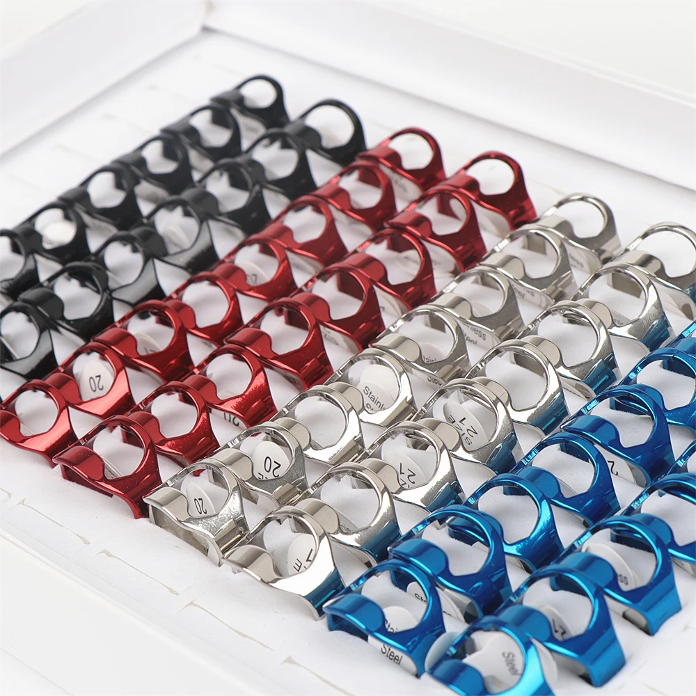 30pcs/lot Personality Fashion Beer Opener Bottle Stainless Steel Rings For Women Men Mix Color Wholesale