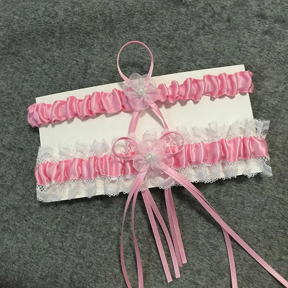 

Women Bow Leg Ring Sexy Lingeries Lace Floral Garter Belt Bowknot Leg Loop Wedding Garters Bridal Cosplay Fashion Stocking Ring