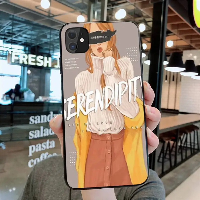 

KPUSAGRT pepakomi Bts Painted Painted Phone Case for iPhone 11 pro XS MAX 8 7 6 6S Plus X 5S SE 2020 XR case