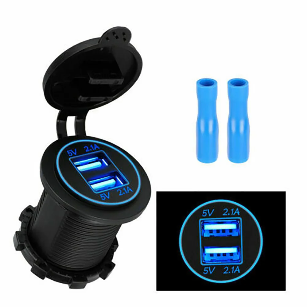 

12V/24V Charger Dual USB Socket Splitter Charger Power Adapter Relible