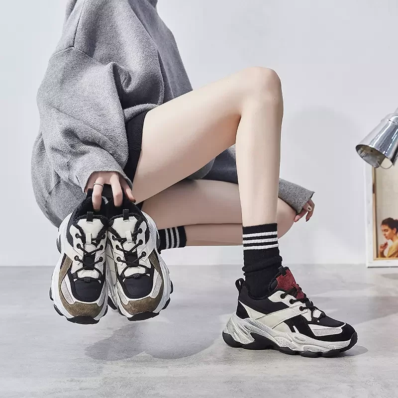 Женские массивные кроссовки на платформе 5 см женская обувь толстой подошве