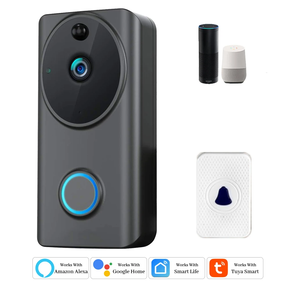 

Умный видеодомофон Tuya, 1080P, Wi-Fi, двусторонний звук, поддержка Alexa Echo Show, Google Home