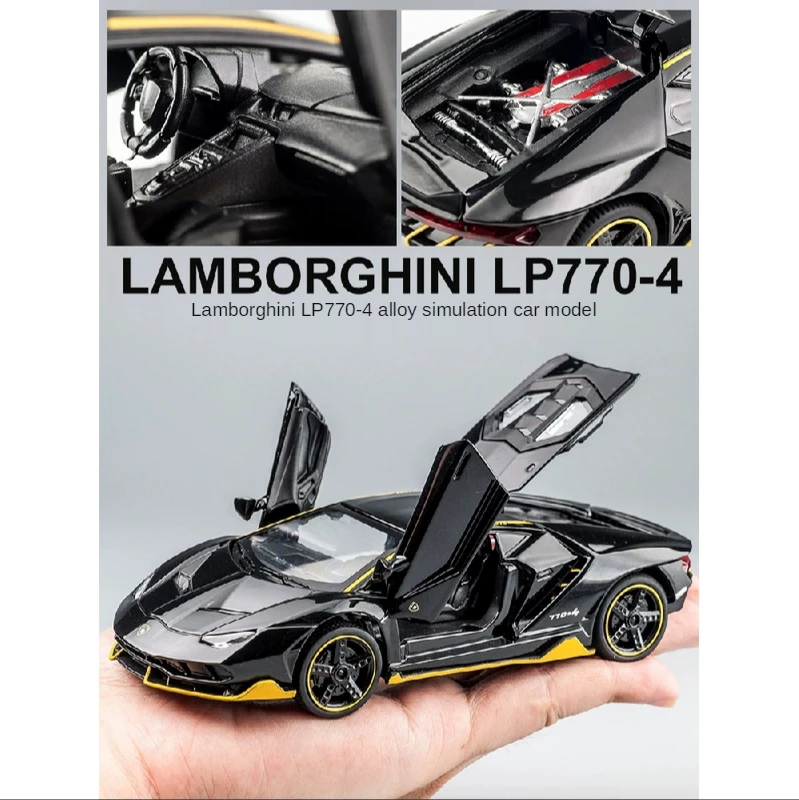 

New LP770 750 1:32 Lamborghinis Car Alloy Sports Car Model Diecast Sound Super Racing Lifting Tail Toy Car Children Gifts