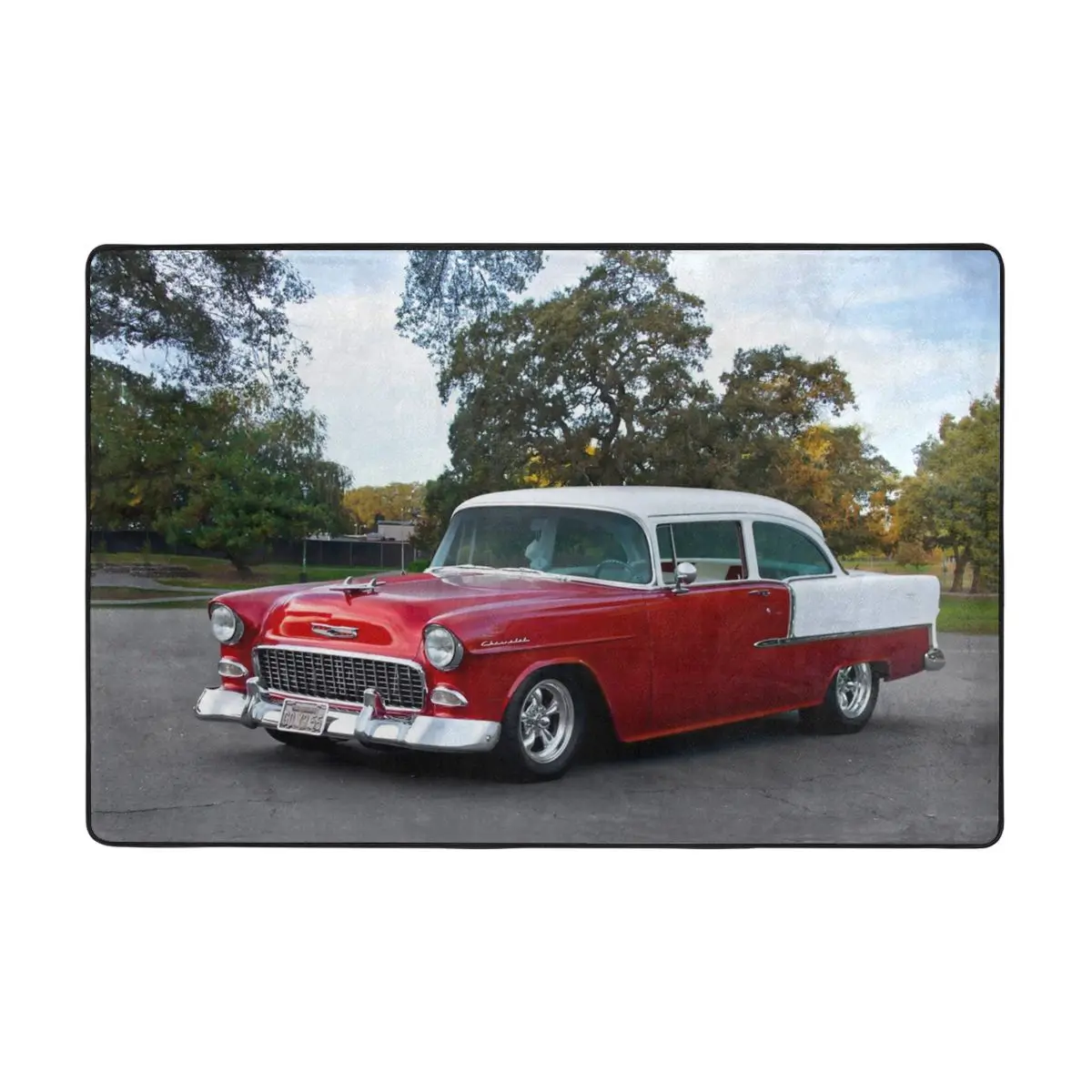 

1955 Chevrolet Bel Sedan Doormat Carpet Mat Rug Polyester Anti-slip Floor Decor Bath Bathroom Kitchen Living Room 60*90