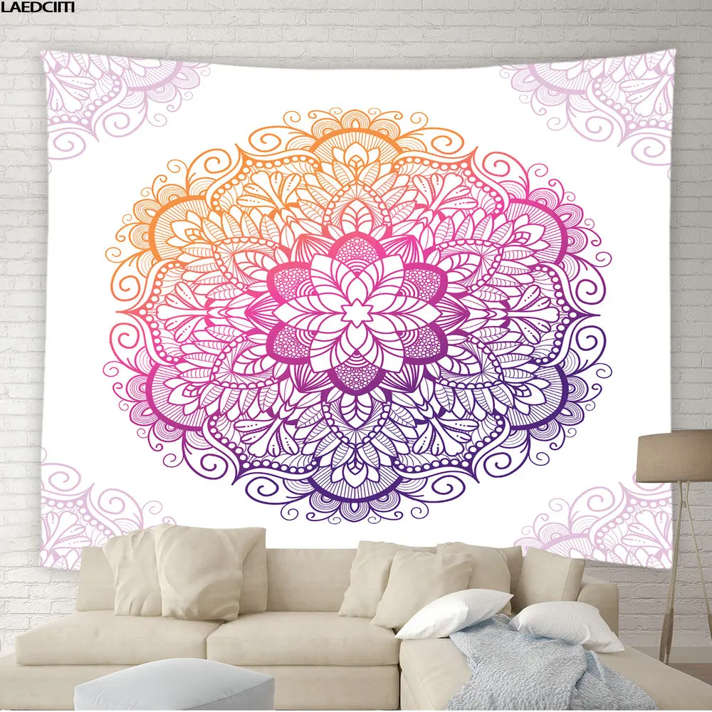 

Bohemian Mandala Floral Tapestry Psychedelic Starry Universe Background Wall Hanging Home Decor Dorm Living Room Bedroom Curtain